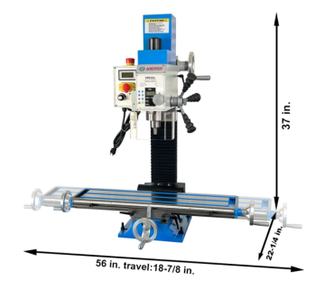 WEISS™ VM25L 7" x 27" Benchtop Milling Machine