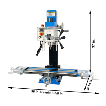 WEISS™ VM25L 7" x 27" Benchtop Milling Machine