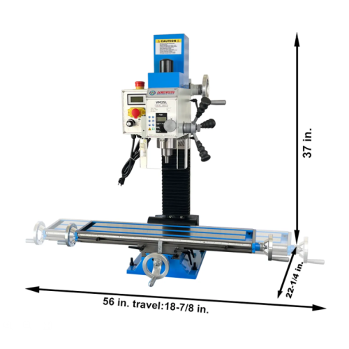 WEISS™ VM25L 7" x 27" Benchtop Milling Machine