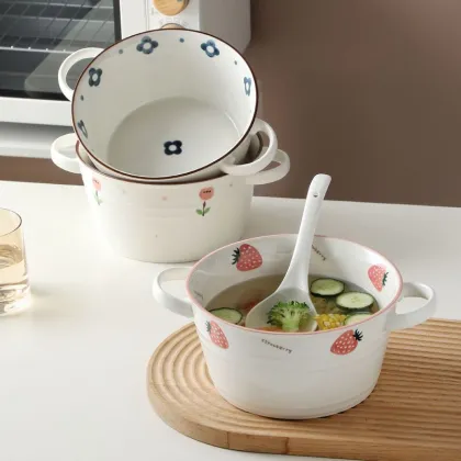 Modern Simple Style Large Capacity Ceramic Soup Bowl - Creative Cute Tableware
