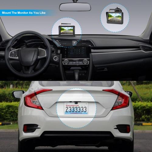 Wireless Car Camera with 4.3inch Car Monitor