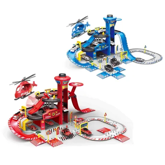 Wholesale Die-Cast Fire Truck & Police Car Model Set Toy Parking Game Collection