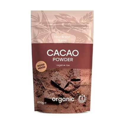 Raw Organic Granola Cereal Bag with zipper and tear notch