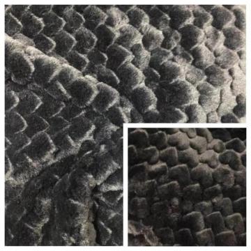100%Poyester Mink hårliknande med Jacquard-stickning
