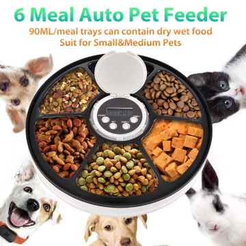 Alimentação cronometrada 6 bandejas de refeição alimentador de animais de estimação