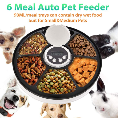 Zeitgesteuertes Feed 6 Mahlzeit-Tabletts-PET-Feeder