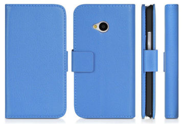 Colorful Htc One M7 Pu Leather Protective Case With 2 Card Slots