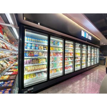 Color Customized Commercial Vegetable and Fruit Automatic Defrosting Cooler Refrigerator with 10 Door Display