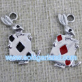 15*26MM Playing Card Metal Pendants Oil Driping Pendants For Necklace Decor