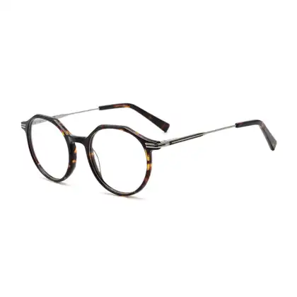 Hot Sell Worldwide Special Round Shape Metal Temple Design Eyeglasses