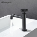 Basin Faucet Retro Industrial Style Single Cold Bathroom Vessel Sink Taps Matte Black Brass Faucet Water Taps Deck Mount WB1103