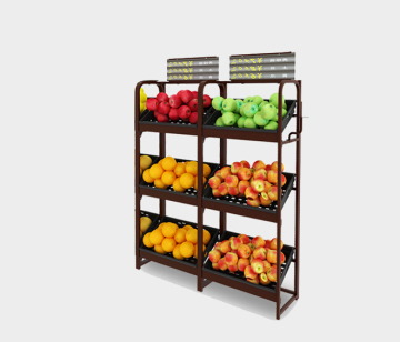 Cremalheira de exposição a mais atrasada das frutas e legumes do projeto