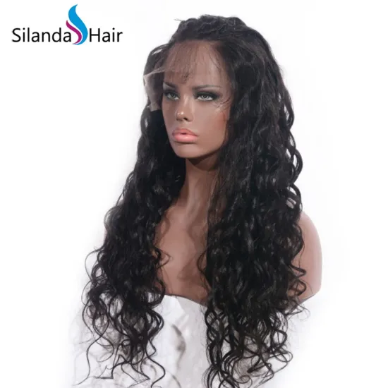 Loose Wave Remy Brazilian Human Hair #1B Handmade Full Lace Wigs