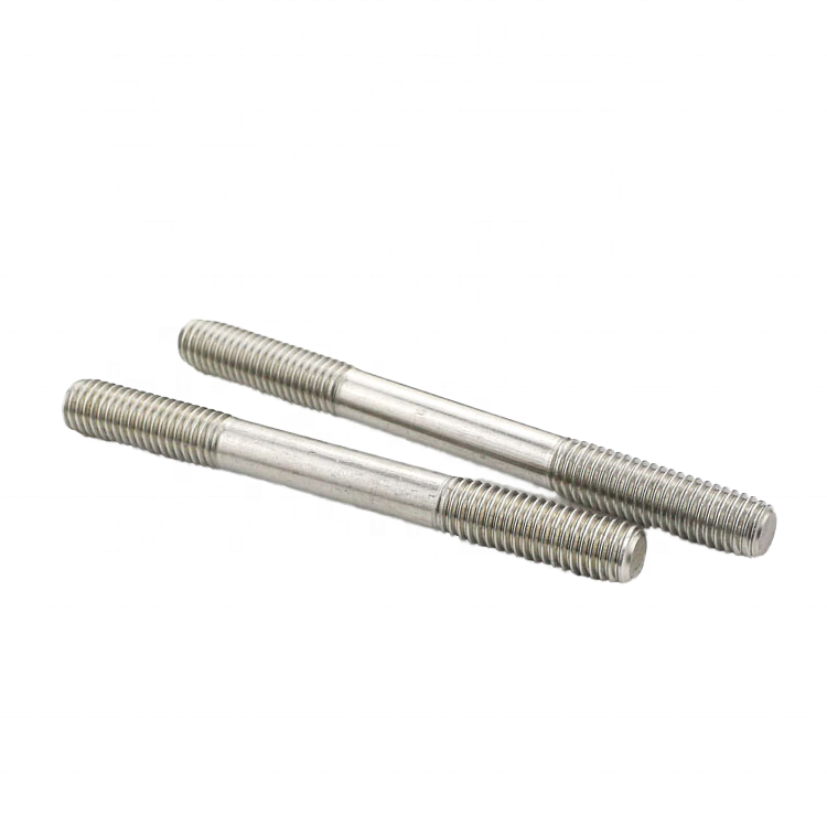 DIN Standard M12x1.25 Stainless Steel Hex Stud Bolts with Plain Finish