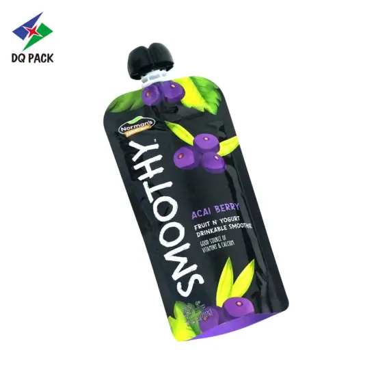 DQ Pack hits ahoy edibles Stand Up Pouch with mushroom Spout juicy fruit baby food pouch doypack