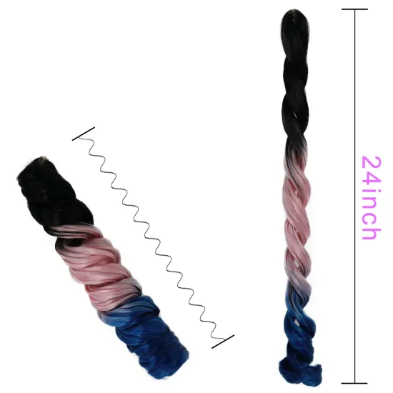Deep Big Wave Synthetic Hair Extension 24inch Ombre 110g/pack New Fashion For Women Daily Life Crochet Braiding Hair