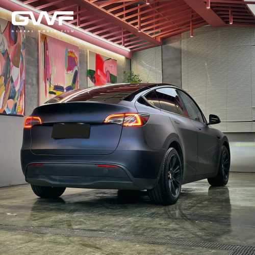 Matte Black Phantom Blue PPF Color Wrap