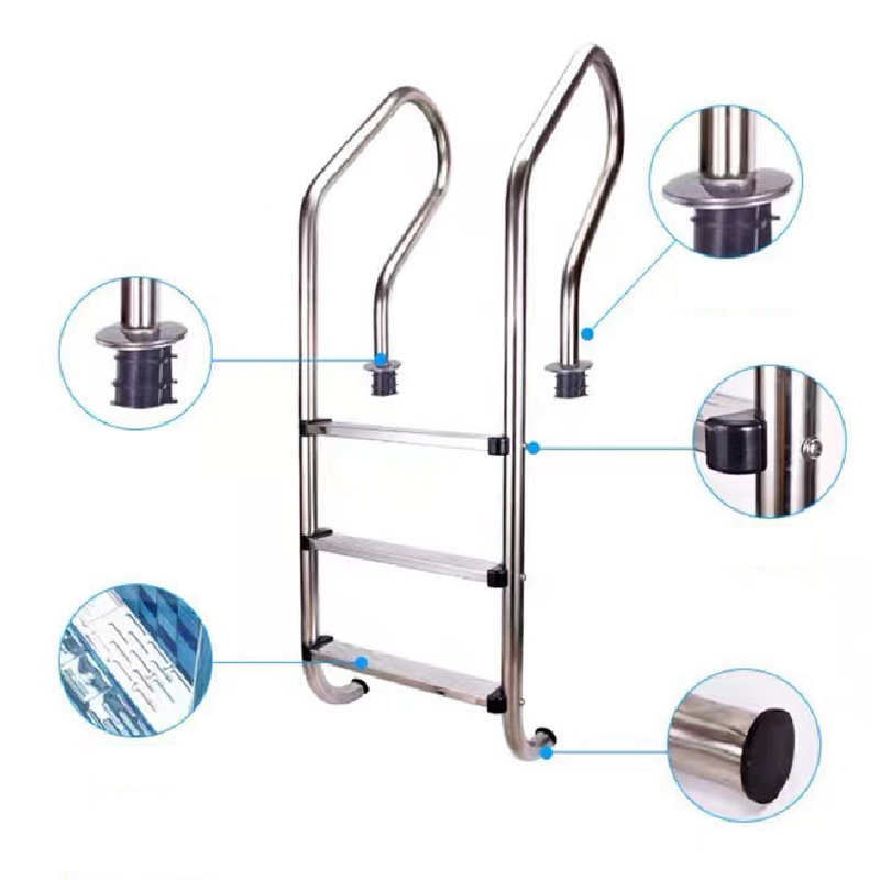 Extendable Swimming Pool Stainless Steel Ladder With Plastic 234 Steps For In Ground Pool Jpg