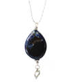 Natural Gemstone Agate Necklace with Silver Chain