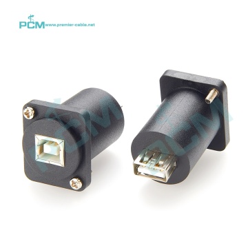 USB 2.0 D सीरीज़ टाइप B एक महिला पैनल कपलर एडाप्टर टाइप करने के लिए