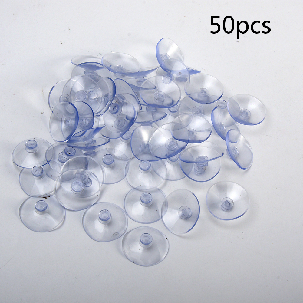 50pcs/set 30mm Head Mushroom Head Sucker Glass Door Window Sucker Upick 3CM White PVC Suction Cups Hooks Home Decor Hanging