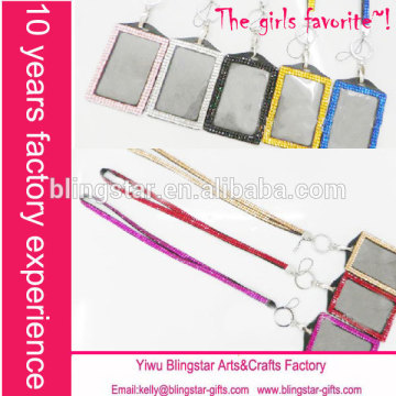 Hot selling wholesale diamond crystal rhinestone badge holder