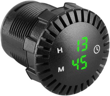 12V/24V Waterproof Dual Digital Clock dan Meter Kelembaban dengan LED biru untuk mobil, perahu, RV