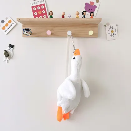 Cute Cartoon Cotton Crossbody Bag - Unisex Goose and Duck Plush Backpack