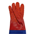 Red granular PVC raincoat with sleeve gloves 60cm