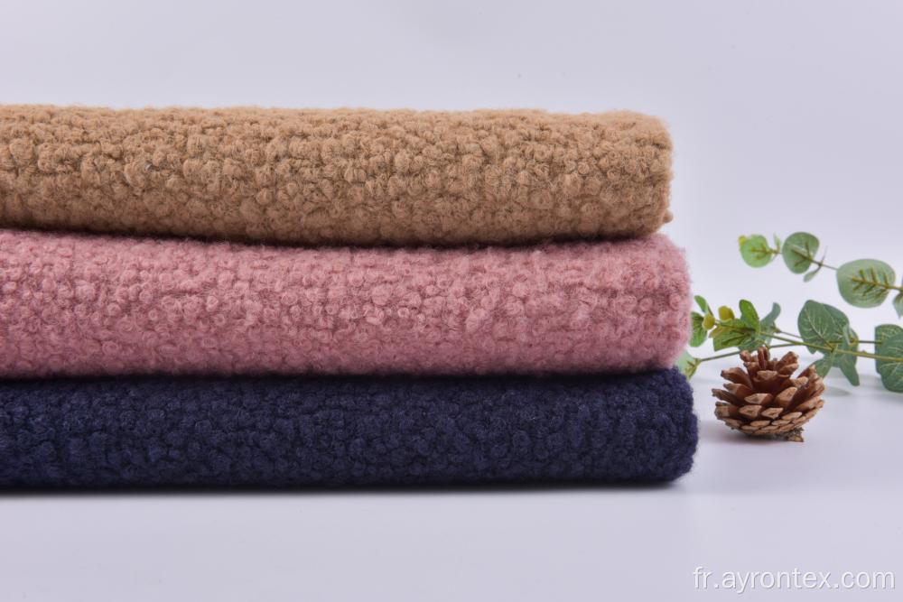 Polyester Tricoted Boucle Coat Boucle Boucle Fleece Tissu