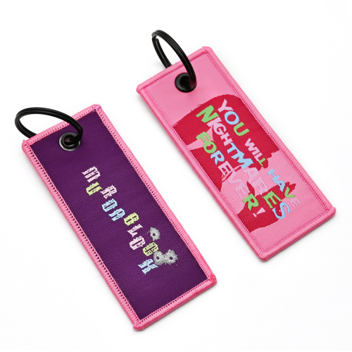 Letter Woven Fabric Car Logo Embroidered Keychain