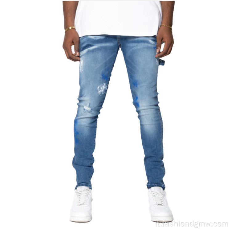 Pantaloni jeans strappati dritti