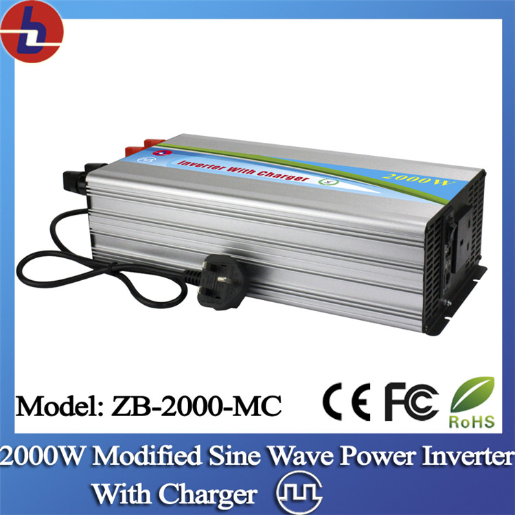 2000W 24V DC to 110/220V AC Modified Sine Wave Power Inverter with Charger