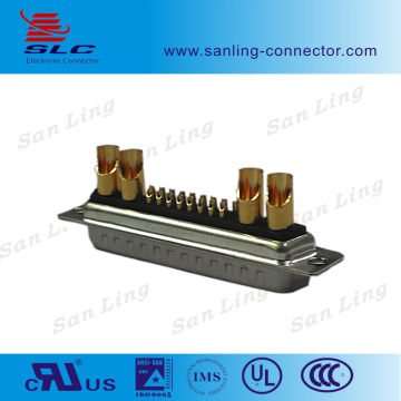 high power solder type male connector to 21W4 d sub connector