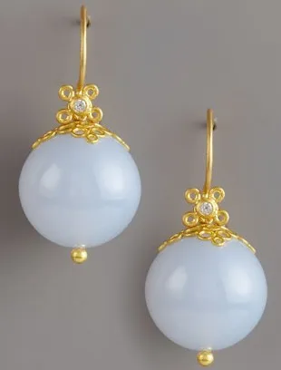 Sterling silver 925 with gold plated jewelry, Chalcedony earrings,fine jewelry,fashion jewelry