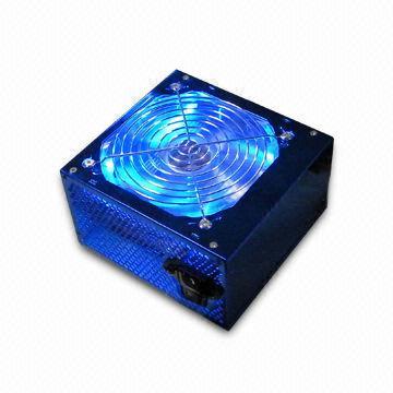 Blue ATX 500W Computer Power Supply, CE Approved, with LED Fan