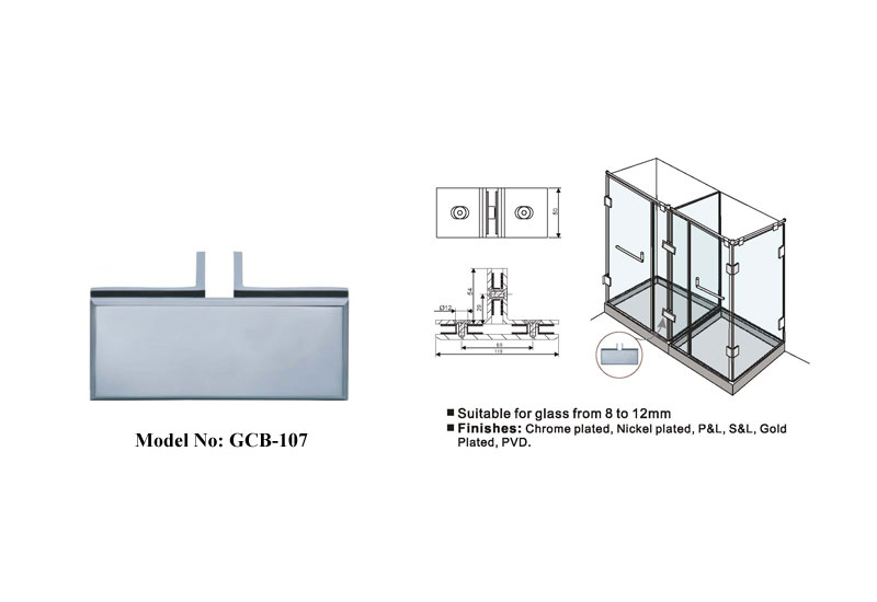 T Shape Glass Door Clamp Glass Hardware B