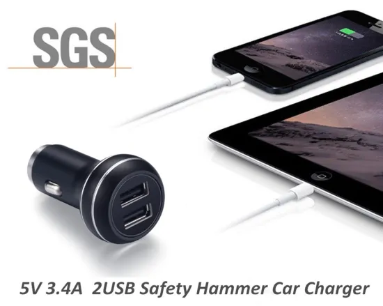5V 3.4A safety hammer car charger for iPhone 7