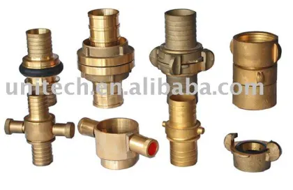 Brass fire hose coupling