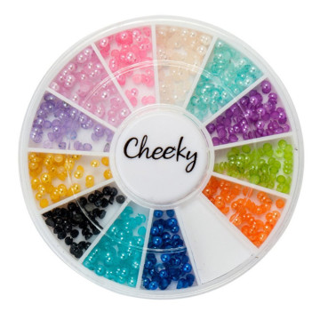 12 Colors Acrylic Half Round Pearls Flat Back Jewelry Nail Art Beads Decoration Craft DIY Manicure Tools