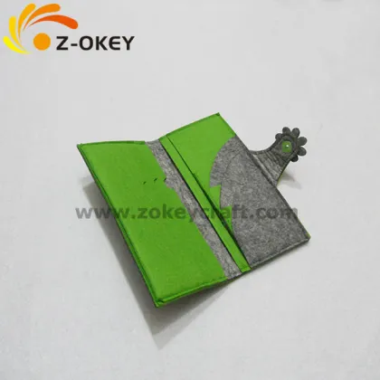 Hot selling green felt wallet