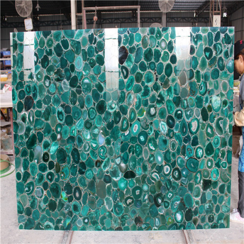 semiprecious stone green agate slab