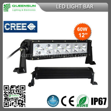 hot !!! 12" 60W led light bar IP68 single row 4WD atv LED Lightbar 12 volt led light bar SRLB60-C4