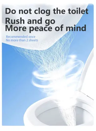 100% Hygienic Pure Water Flushable Toilet Paper Wipes for Intimate Cleansing