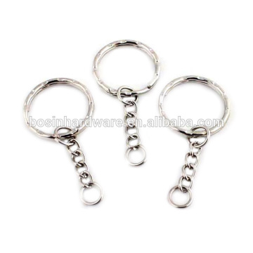 Fashion High Quality Metal 25mm Split Key Ring With Chain