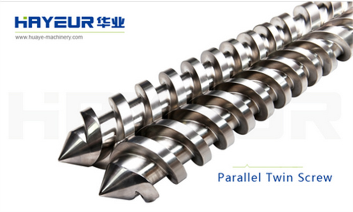 counter-rotating parallel twin-screw and barrel