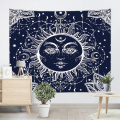 Sun Face Tapisserie Wandbehang Bohemian Boho Indian Hippie Mandala Wandteppich Psychedelic Mystic für Wohnzimmer Schlafzimmer Wohnheim