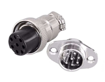 2 Holes Mounting Flange Type GX16 Connector 8 Pin
