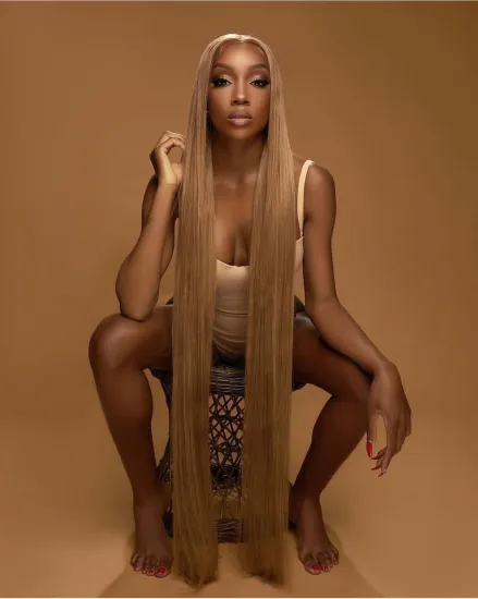 Silky Straight Joywigs Honey Blonde Color Closure Wig: High-Quality Virgin Brazilian Hair for Black Women