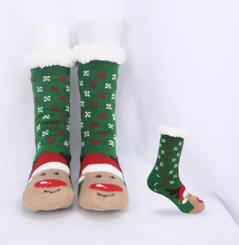 ผู้หญิงคริสต์มาสฟัซซี่ฟัฟฟี่ถุงเท้ารองเท้าแตะ
